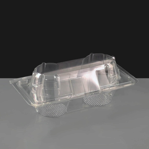 2 Cavity Plastic Hinged Cupcake Box or Pod