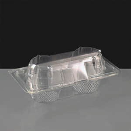 2 Cavity Plastic Hinged Cupcake Box or Pod