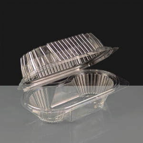 2 Cavity Plastic Hinged Cupcake Box or Pod