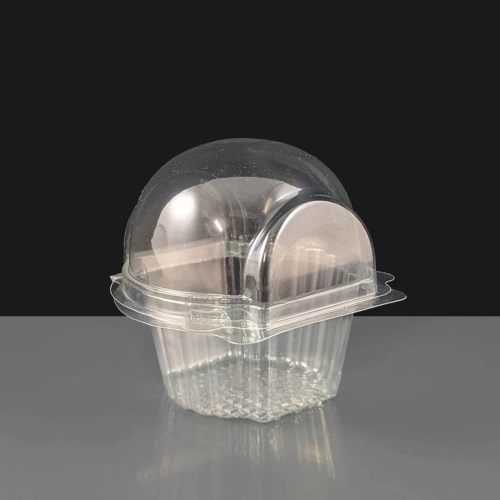 1 Cavity Plastic Hinged Cupcake Box or Pod