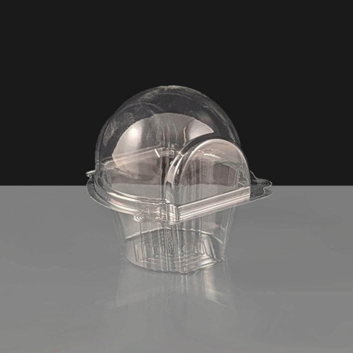 1 Cavity Plastic Hinged Cupcake Box or Pod