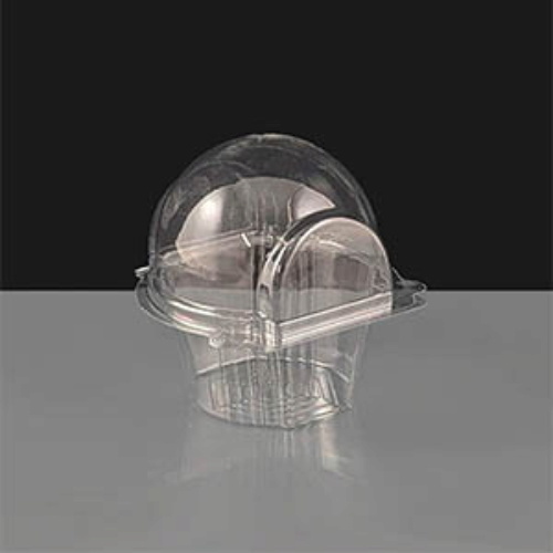 1 Cavity Plastic Hinged Cupcake Box or Pod