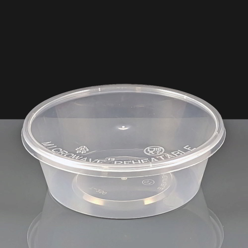 250ml Clear Round Plastic Container and Lid