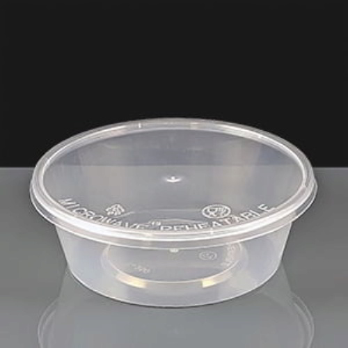 250ml Clear Round Plastic Container and Lid