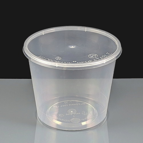 T25 - Clear Round Plastic Container and Lid