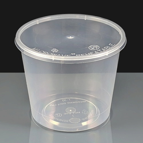 T30 - Clear Round Plastic Container and Lid