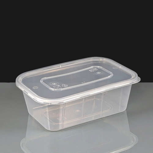 750cc Premium Clear Rectangular Plastic Container and Lid