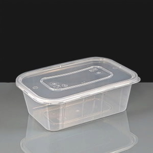 750cc Premium Clear Rectangular Plastic Container and Lid
