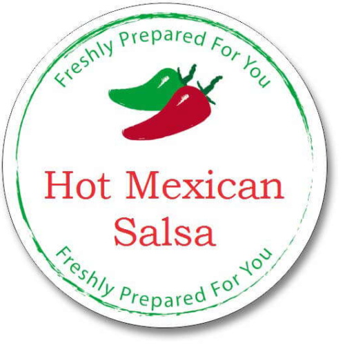 Custom Round Gloss Label - Chilies - White (Roll of 25)