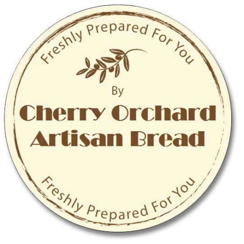 Custom Round Gloss Label - Freshly Prepared For You - Cream (Roll 25)