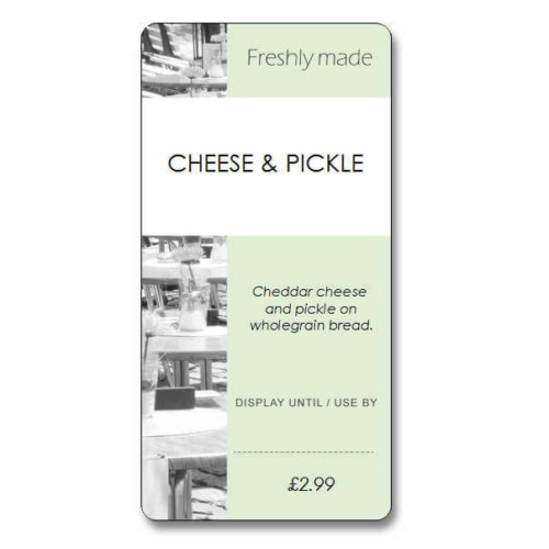 Custom Sandwich Wedge Label - Freshly Made Cafe Green (Roll of 25)