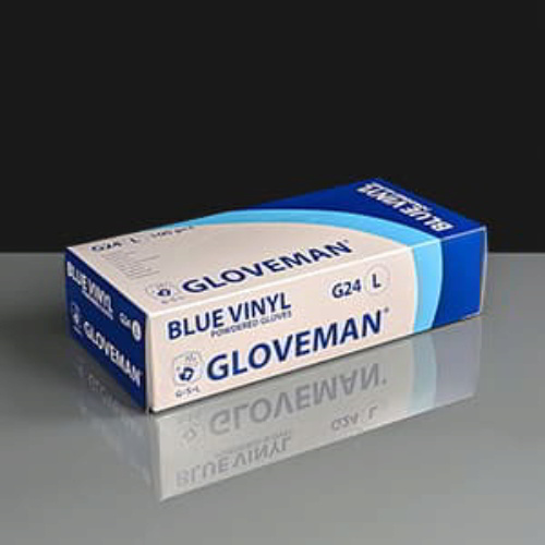 Large Blue Powdered Vinyl Gloves 