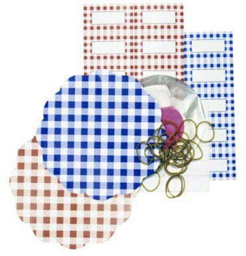 Gingham Red / Blue 1Lb Preserve Set Approx 20