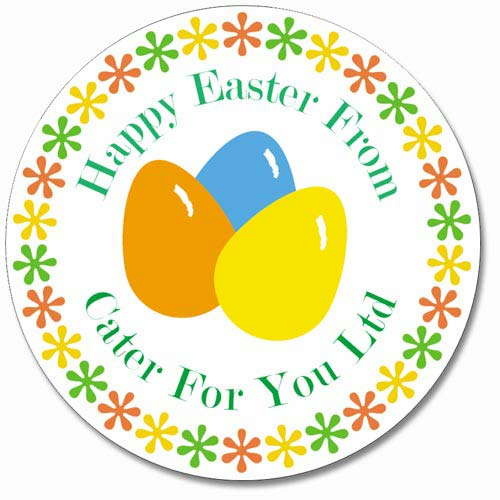 Custom Round Gloss Label - Happy Easter From (Roll of 25)