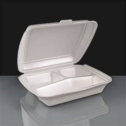3 Compartment Large Meal Box WHITE