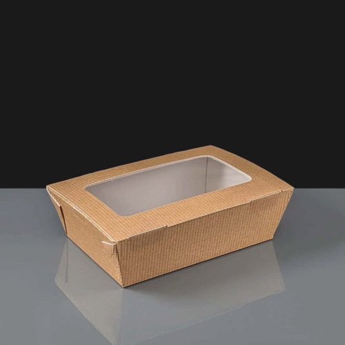 Large Food To Go Taste Boxes - Brown with Window - 48oz