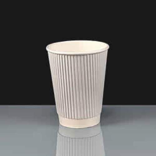 8oz White Ripple Paper Coffee Cup