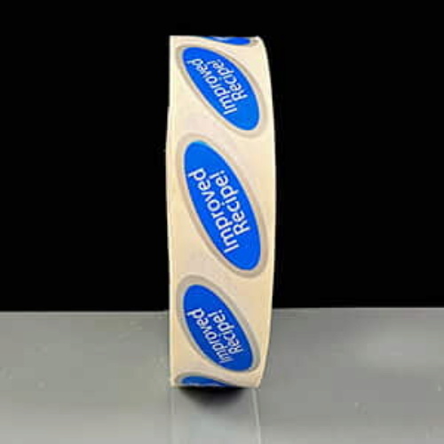 Silver and Blue IMPROVED RECIPE Labels (2000)