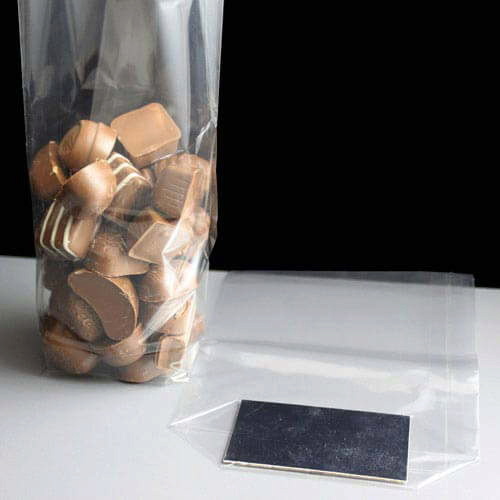 210mm x 385mm Silver Block Bottom Bags
