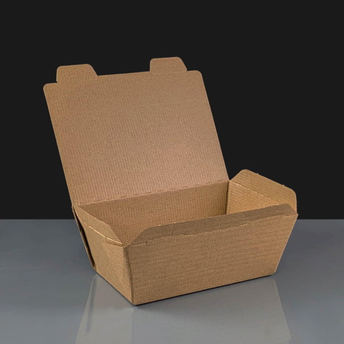 Small Plain Vegware Microflute Hinged Hot Box - 26oz | Sale