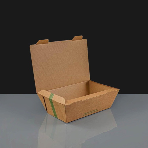 Small Vegware Microflute Hinged Hot Box - 26oz 