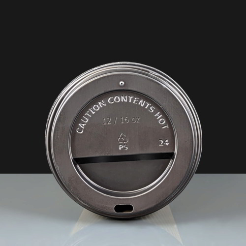 Black Domed Sip-thru Lid To Fit 12oz and 16oz Paper Coffee Cups