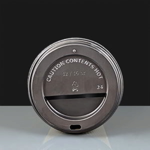 Black Domed Sip-thru Lid To Fit 12oz and 16oz Paper Coffee Cups