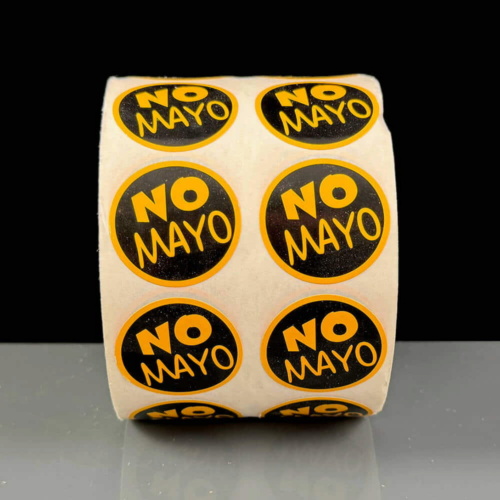 Black and Orange No Mayo Labels Pack of 2000