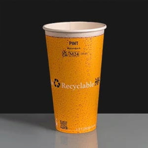 Paper Pint Cup Bubbles Design - 568ml to Brim