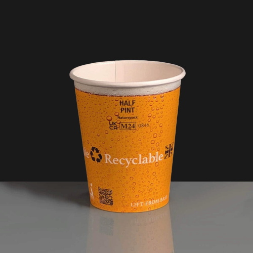Paper Half Pint Cup Bubbles Design - 284ml to Brim