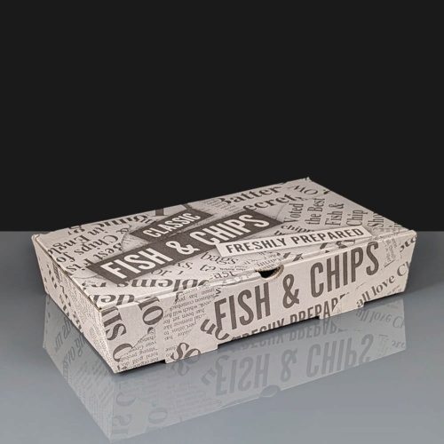 Small Corrugated Printed Fish and Chips Boxes