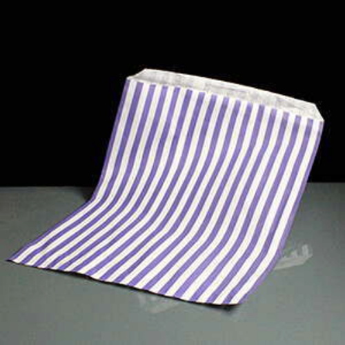 Purple and White Striped Counter Bags 130x180mm - Box of 1000