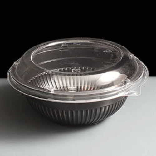 QA31 Small Black Donburi Bowls and Clear Lids