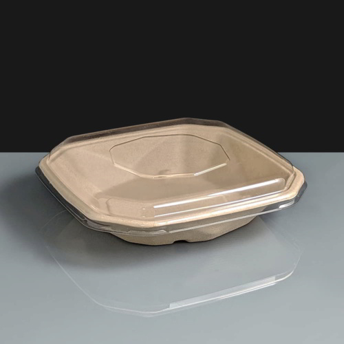 BioPak Natural Biocane Octa Takeaway Base & Lid 500ml