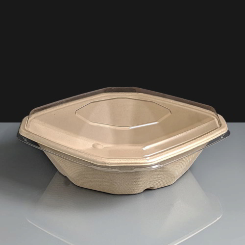 BioPak Natural Biocane Octa Takeaway Base & Lid 750ml