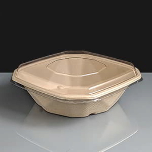 BioPak Natural Biocane Octa Takeaway Base & Lid 750ml