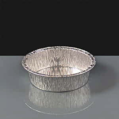 44000J - 100mm Round Foil Pie Tray - Rolled Edge
