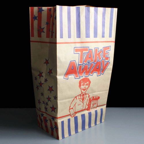 Large Printed Brown Paper Bags for Takeaway