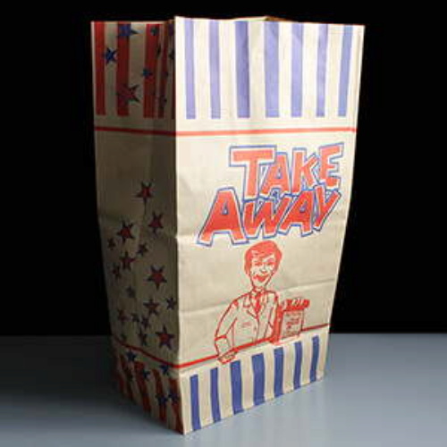 Large Printed Brown Paper Bags for Takeaway