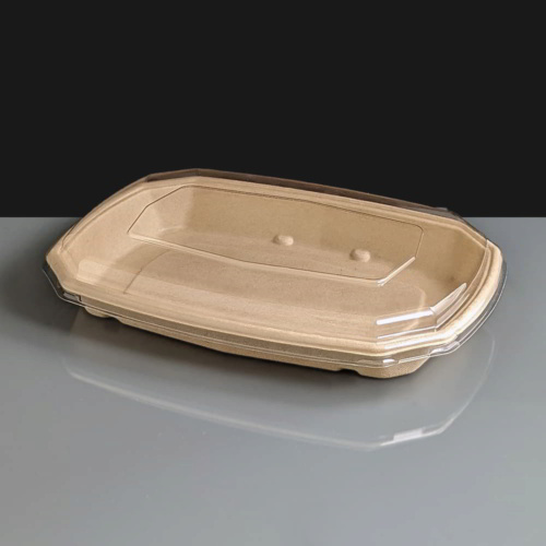 BioPak Natural Biocane Octagon Takewaway Base & Lid 670ml