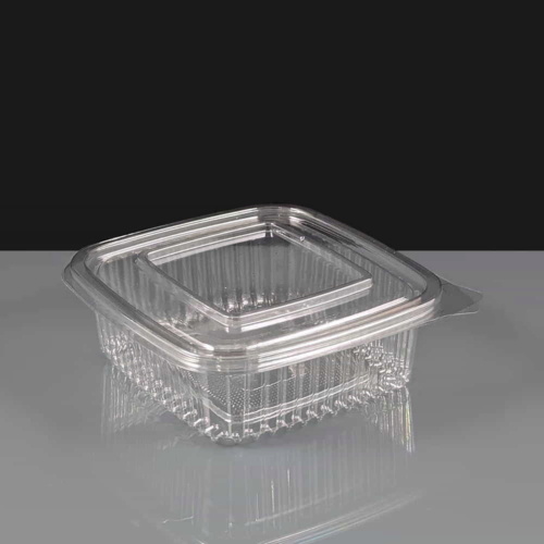 Diamond 250cc Clear - Hinged Salad Container