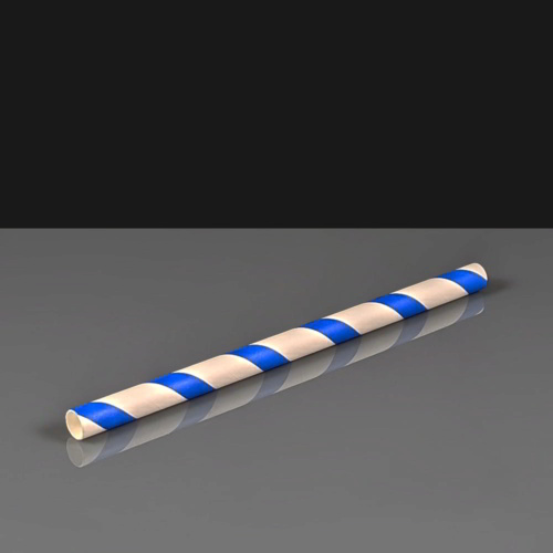 Giant Blue and White Paper Milkshake Straw 200mm x 10mm
