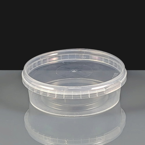 250ml Clear Round 122mm Diameter Tamperproof Container