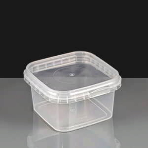SQUARE Clear 280ml Tamperproof Container and Lid