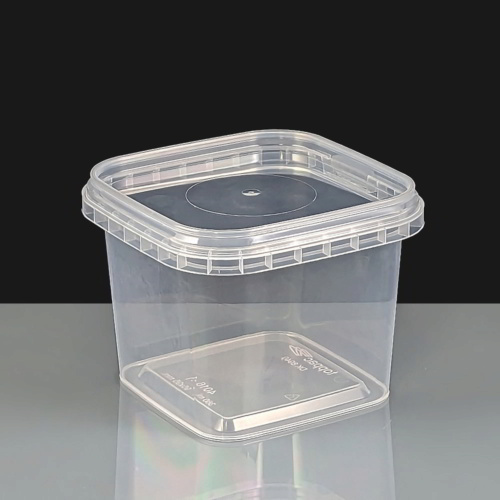 SQUARE 360ml Clear Tamperproof Container and Lid