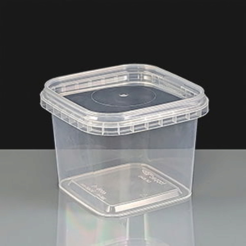 SQUARE 360ml Clear Tamperproof Container and Lid