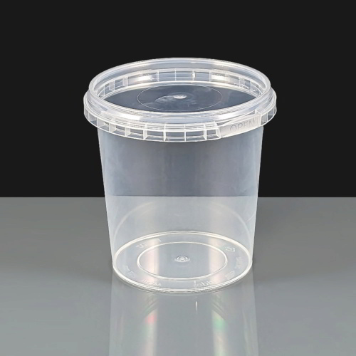 440ml Clear Round 97mm Diameter Tamperproof Container and Lid