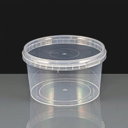 565ml Clear Round 122mm Diameter Tamperproof Container Pot