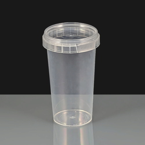 250ml Clear Round 69mm Diameter Tamperproof Container and Lid