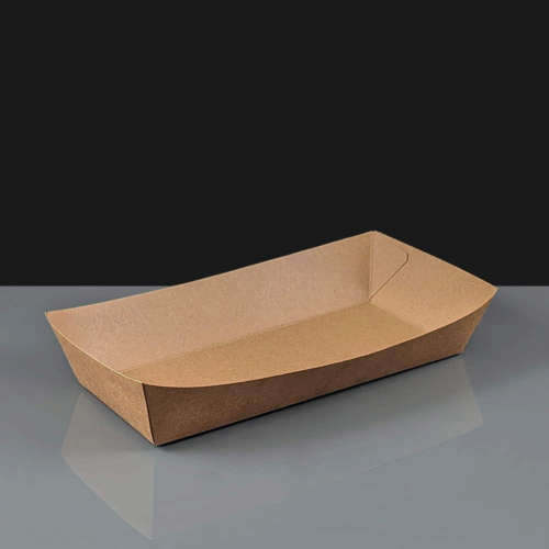 Kraft Bio Rectangular Food Tray - 245 x 155 x 45mm